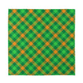 Green And Orange Buffalo Plaid Print Silk Bandana