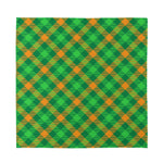 Green And Orange Buffalo Plaid Print Silk Bandana
