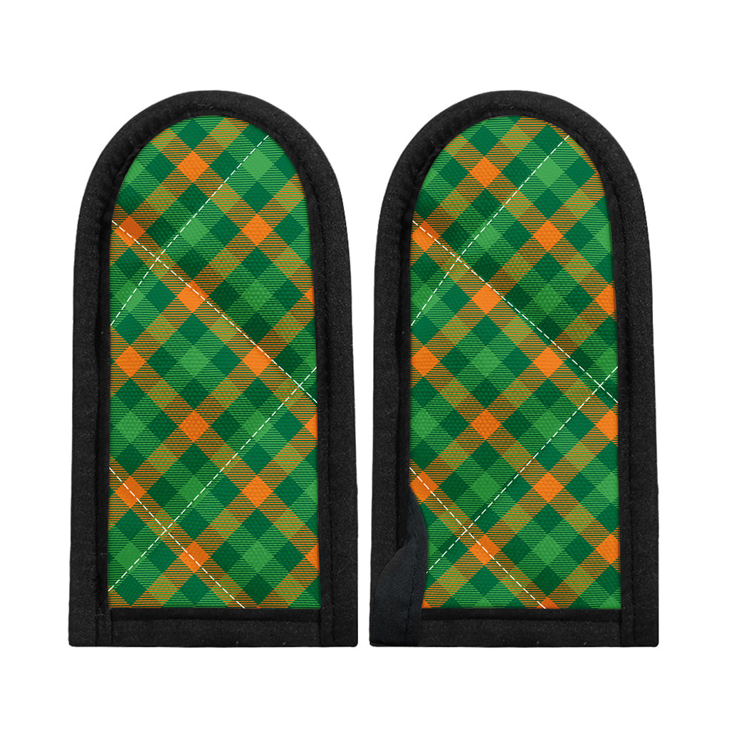 Green And Orange Buffalo Plaid Print Skillet Handle Cover