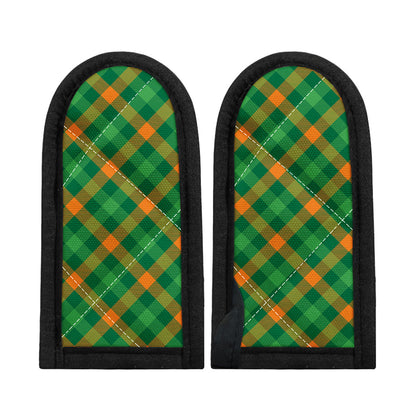 Green And Orange Buffalo Plaid Print Skillet Handle Cover