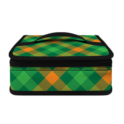 Green And Orange Buffalo Plaid Print Small Lunch Bag