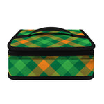 Green And Orange Buffalo Plaid Print Small Lunch Bag
