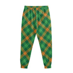 Green And Orange Buffalo Plaid Print Sweatpants