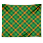 Green And Orange Buffalo Plaid Print Tapestry