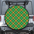 Green And Orange Buffalo Plaid Print Tire Cover