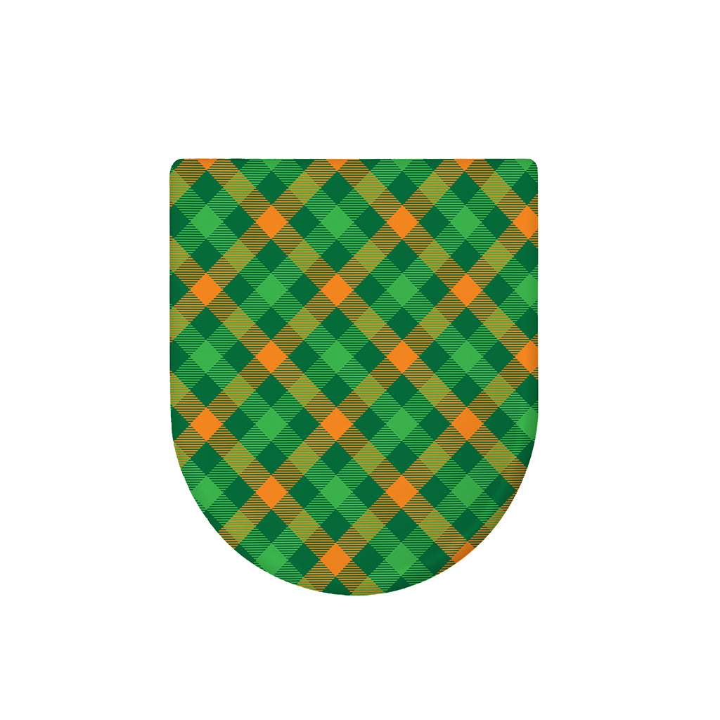 Green And Orange Buffalo Plaid Print Toilet Lid Cover