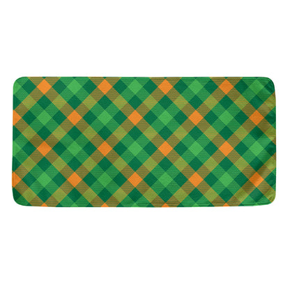 Green And Orange Buffalo Plaid Print Towel