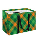 Green And Orange Buffalo Plaid Print Utility Tote Bag