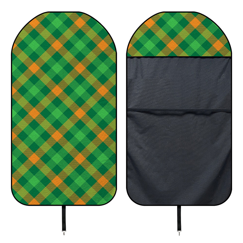 Green And Orange Buffalo Plaid Print Waterproof Car Seat Cover