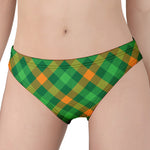 Green And Orange Buffalo Plaid Print Women's Panties