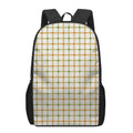 Green And Orange Tattersall Print 17 Inch Backpack
