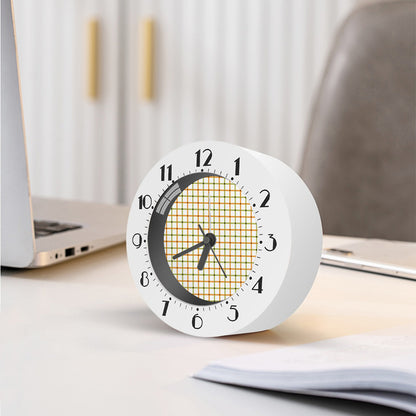 Green And Orange Tattersall Print Alarm Clock