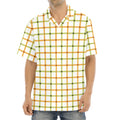 Green And Orange Tattersall Print Aloha Shirt