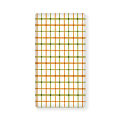 Green And Orange Tattersall Print Baby Crib Sheet