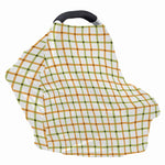 Green And Orange Tattersall Print Baby Seat Cover