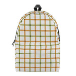 Green And Orange Tattersall Print Backpack