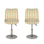 Green And Orange Tattersall Print Bar Stool Covers