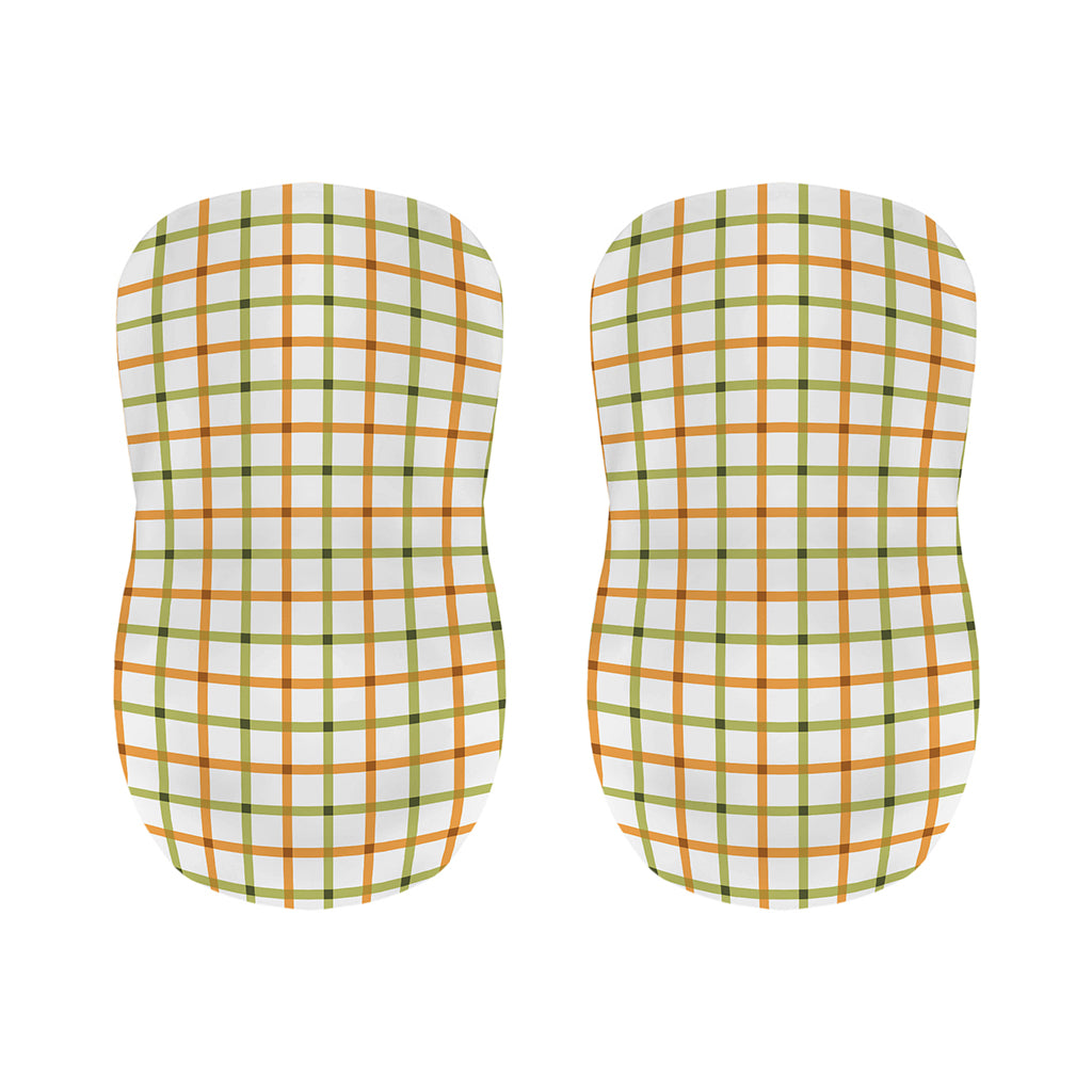 Green And Orange Tattersall Print Bar Stool Covers