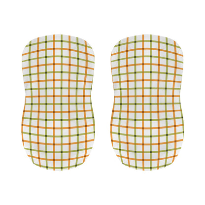 Green And Orange Tattersall Print Bar Stool Covers