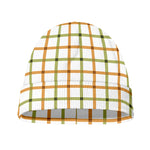Green And Orange Tattersall Print Beanie