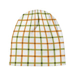 Green And Orange Tattersall Print Beanie