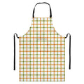 Green And Orange Tattersall Print Bib Apron With Pocket