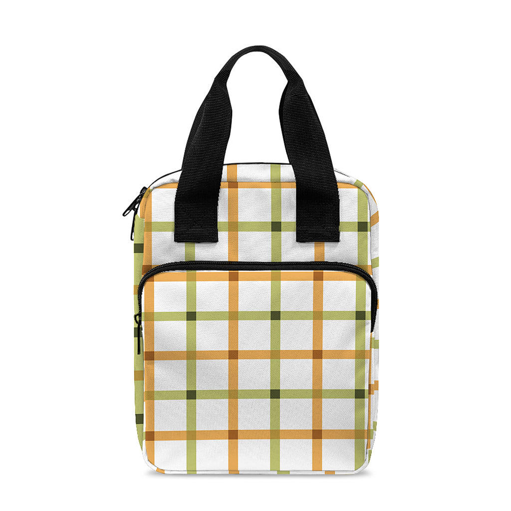 Green And Orange Tattersall Print Bible Tote Bag
