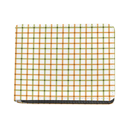 Green And Orange Tattersall Print Bifold Wallet