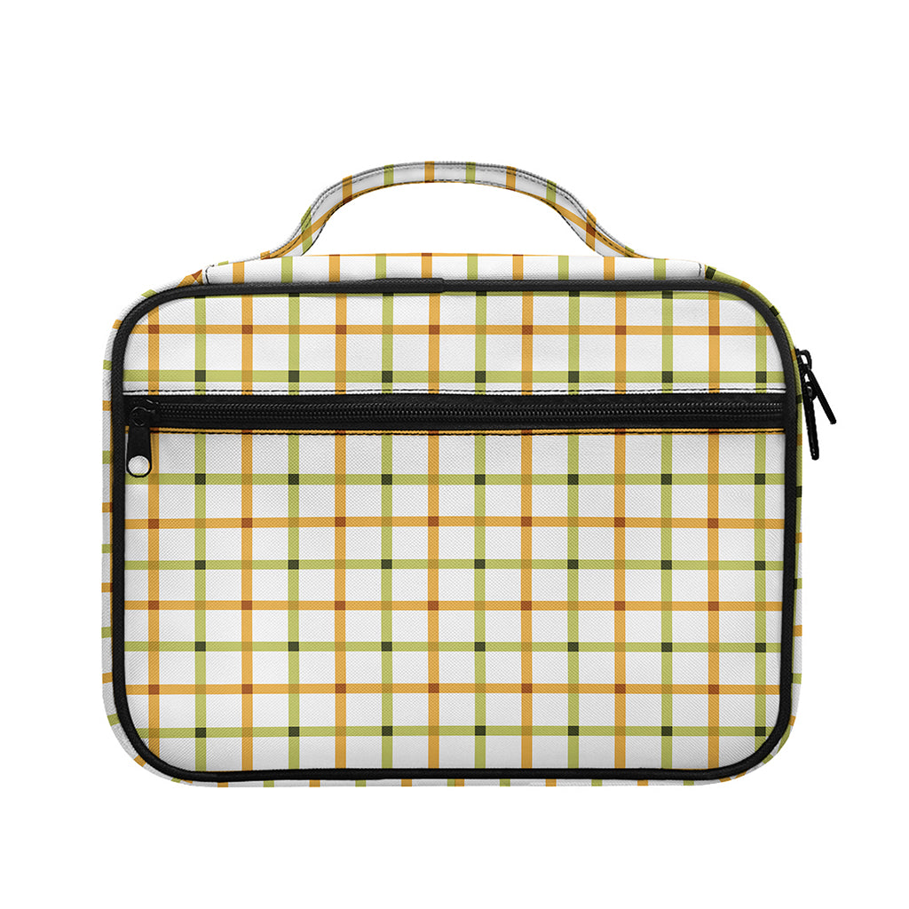 Green And Orange Tattersall Print Briefcase Bible Bag