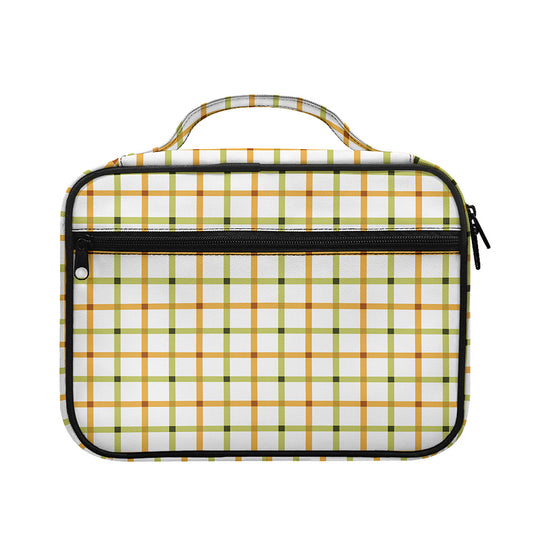 Green And Orange Tattersall Print Briefcase Bible Bag