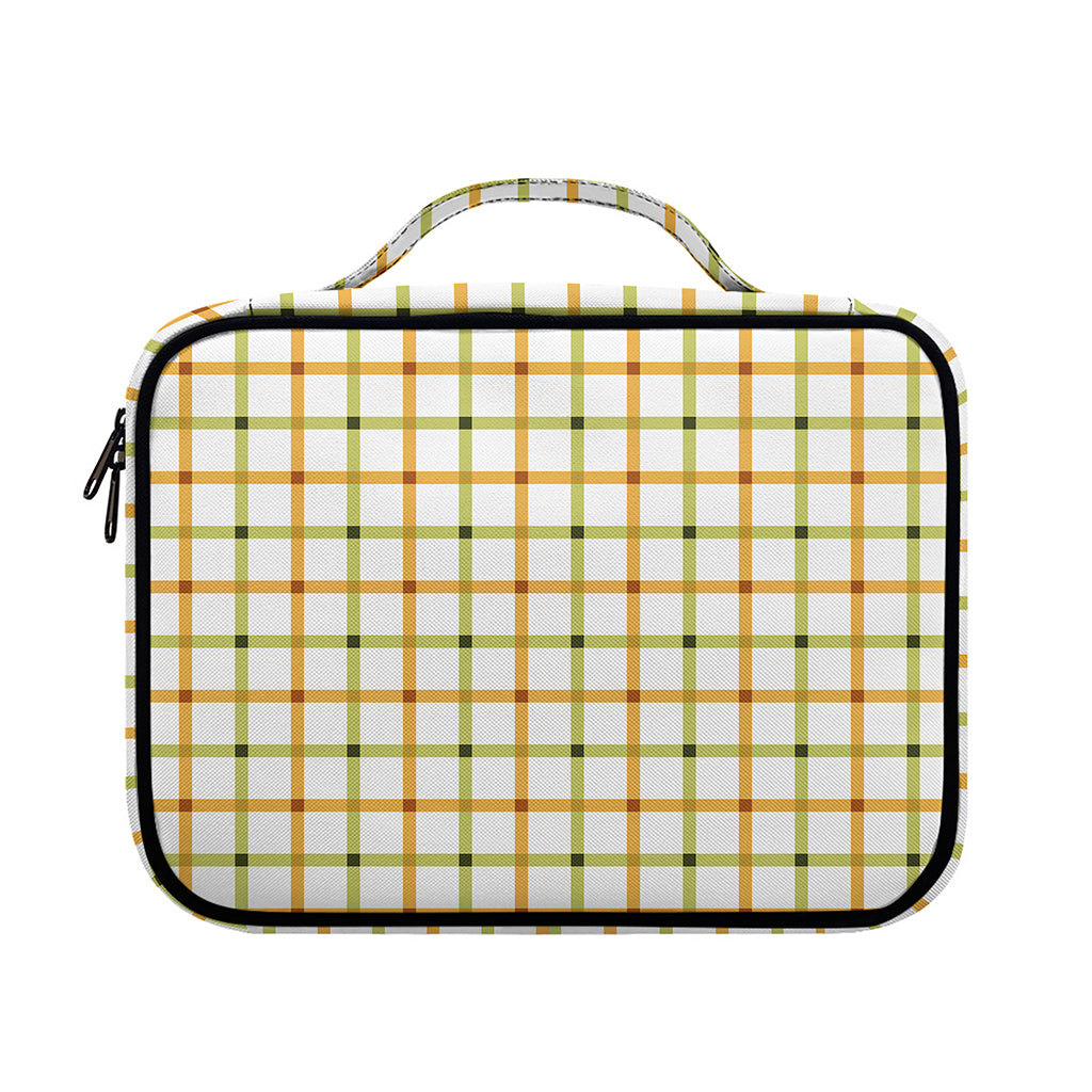 Green And Orange Tattersall Print Briefcase Bible Bag