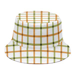 Green And Orange Tattersall Print Bucket Hat