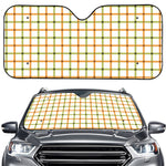 Green And Orange Tattersall Print Car Windshield Sun Shade
