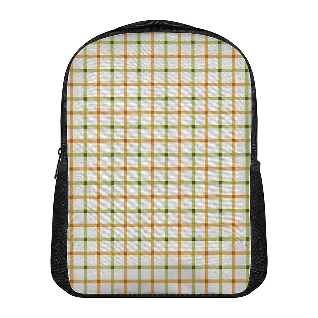 Green And Orange Tattersall Print Casual Backpack
