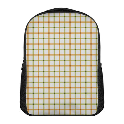 Green And Orange Tattersall Print Casual Backpack