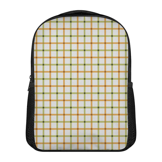 Green And Orange Tattersall Print Casual Backpack