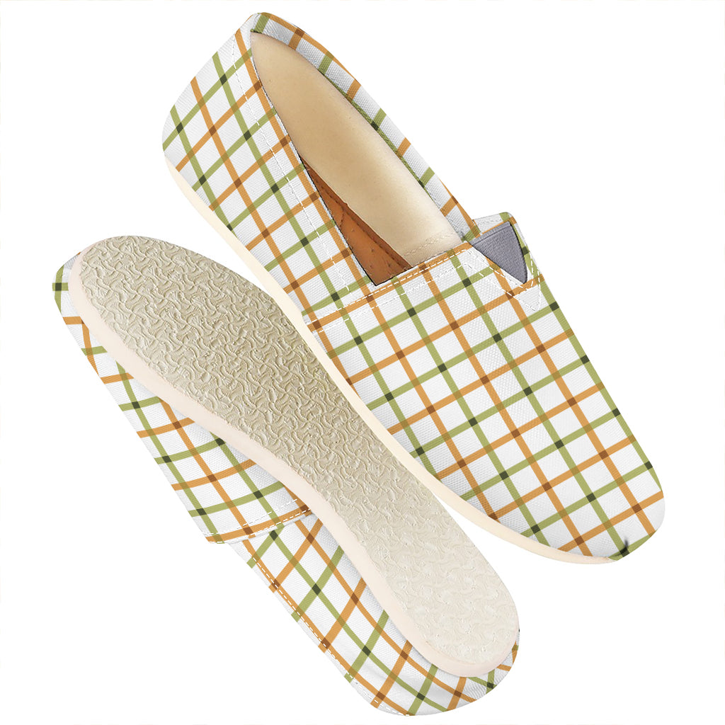 Green And Orange Tattersall Print Casual Shoes
