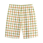Green And Orange Tattersall Print Cotton Shorts
