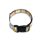 Green And Orange Tattersall Print Dog Collar