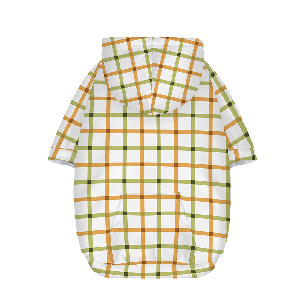 Green And Orange Tattersall Print Dog Zip Up Hoodie