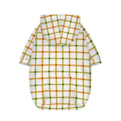 Green And Orange Tattersall Print Dog Zip Up Hoodie