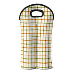 Green And Orange Tattersall Print Double Neoprene Wine Tote