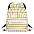Green And Orange Tattersall Print Drawstring Backpack