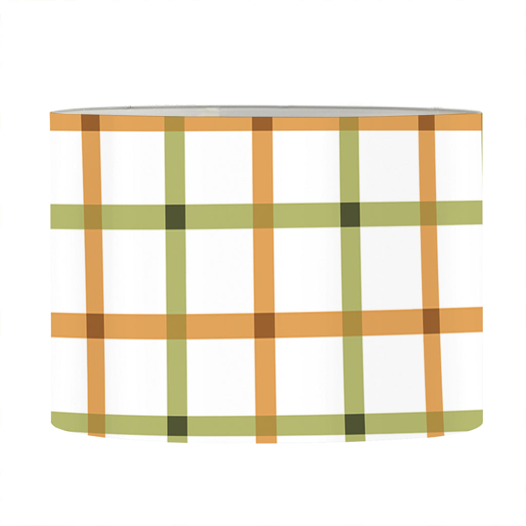 Green And Orange Tattersall Print Drum Lamp Shade