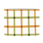 Green And Orange Tattersall Print Drum Lamp Shade