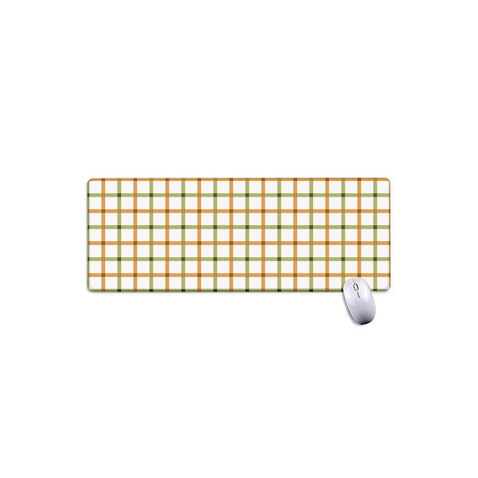 Green And Orange Tattersall Print Extended Mouse Pad