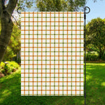 Green And Orange Tattersall Print Garden Flag