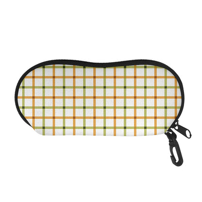 Green And Orange Tattersall Print Glasses Case