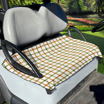 Green And Orange Tattersall Print Golf Cart Seat Cover