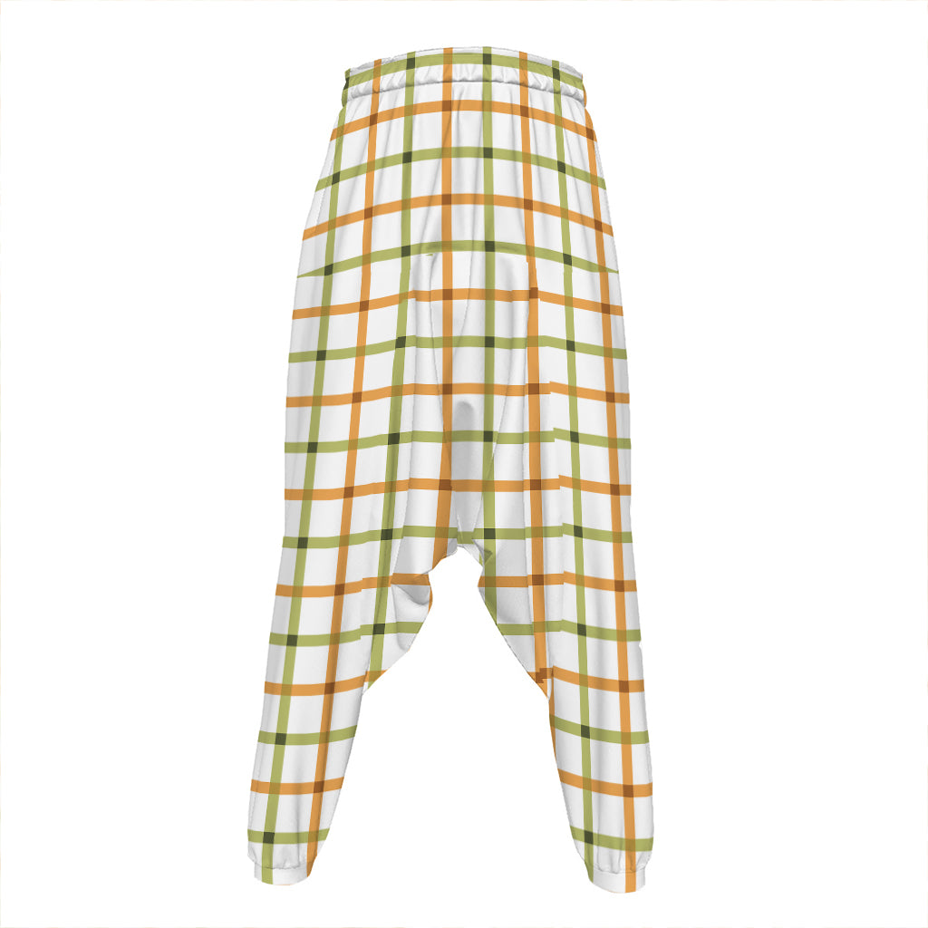 Green And Orange Tattersall Print Hammer Pants